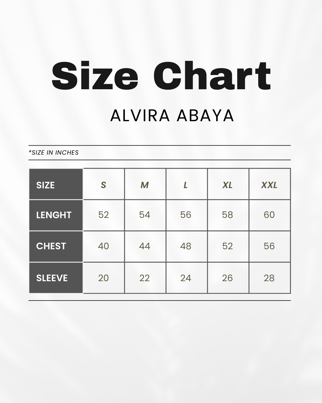 Size chart